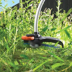 Close up view of the BLACK+DECKER GL7033GB Electric Grass Trimmer.
