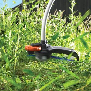 Close up view of the BLACK+DECKER GL9035GB Electric Grass Trimmer.
