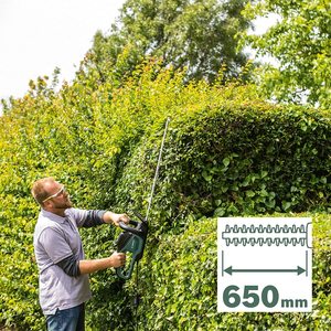 Bosch AdvancedHedgeCut 70 Hedge Trimmer in use.