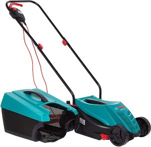 Bosch Rotak 32R Electric Rotary Lawnmower with its grass box removed.