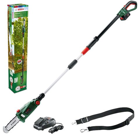 Main view of the Bosch UniversalChainPole 18 Cordless Chainsaw.