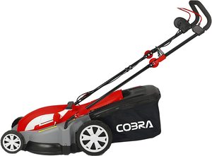Side view of the Cobra GTRM43 Electric Lawn Mower.