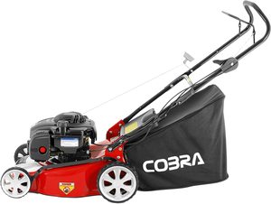 Side view of the Cobra M40B Petrol Lawn Mower.