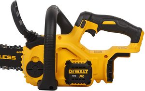 Close up view of the DEWALT DCM565N Cordless XR Brushless Chainsaw.