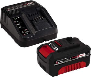 Einhell GC-CT 18/24 Li P-Solo Cordless Grass Trimmer's battery and charger.