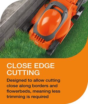 Edge cutting with the Flymo EasiMow 380R Electric Rotary Lawn Mower.