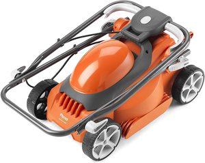 Storing the Flymo EasiStore 300R Electric Rotary Lawn Mower.