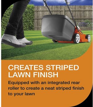 Flymo EasiStore 380R Electric Rotary Lawn Mower in use.