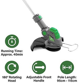 Gracious Gardens Cordless Strimmer's features.