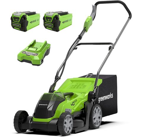 Main view of the Greenworks G40LM35K2X Cordless Lawn Mower.