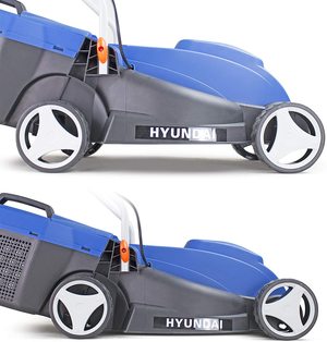 Hyundai HYM3200E Electric Lawnmower's adjustable height.