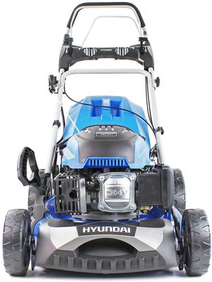 Front view of the Hyundai HYM460SPE Self-Propelled Lawn Mower.