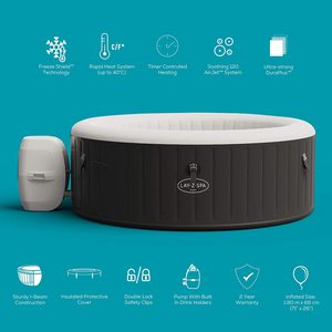 Lay-Z-Spa Miami Hot Tub's features.