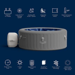 Lay-Z-Spa St Moritz Hot Tub's features.