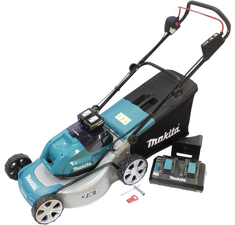 Main view of the Makita DLM460PT2 Cordless Lawn Mower.