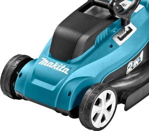 Front of the Makita ELM3320X Electric Lawn Mower.