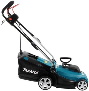 Makita ELM3320X Electric Lawn Mower's right side.
