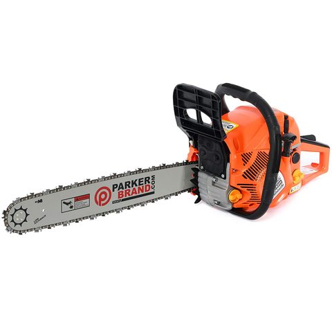 Main view of the ParkerBrand 62cc 20 Inch Chainsaw.