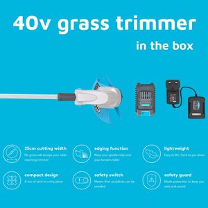 swift 40V Cordless Grass Trimmer's features.