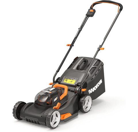 Main view of the WORX WG743E.1 Cordless Lawn Mower.