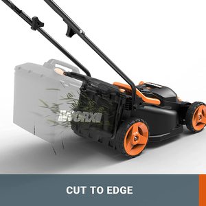 Cutting edges with the WORX WG779E.2 Cordless Lawn Mower.