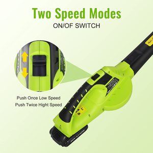 Bigzzia Cordless Leaf Blower has variable speed control.