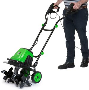 BMC Electric Garden Tiller in use.