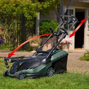 Bosch AdvancedRotak 36-650 Cordless Lawnmower's handles.