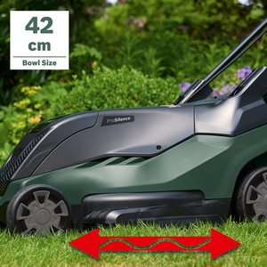 Bosch AdvancedRotak 36-650 Cordless Lawnmower's cutting width.