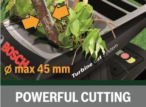 Close up view of the Bosch AXT 25 TC Shredder.