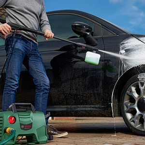 Bosch EasyAquatak 120 Pressure Washer in use.