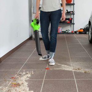 BUZZ Leaf Blower in use.