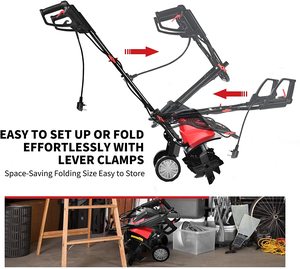 COSTWAY Electric Tiller's foldable handles.