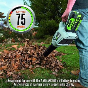 EGO LB4800 Cordless Leaf Blower's run time.
