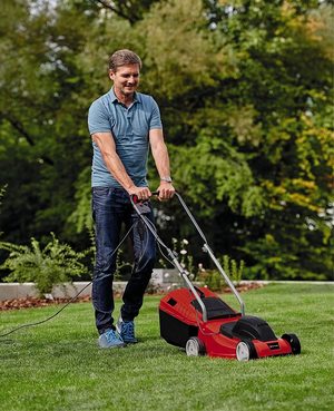 Einhell GC-EM 1032 Electric Lawn Mower in use.