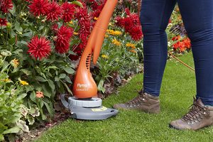 Flymo Contour XT Electric Grass Trimmer in use.