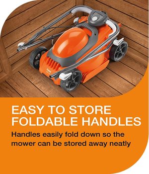 Storing the Flymo EasiMow 340R Electric Rotary Lawn Mower.
