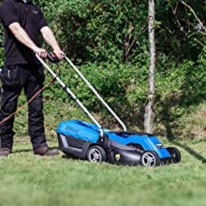 Hyundai HYM3300E Lawn Mower in use.