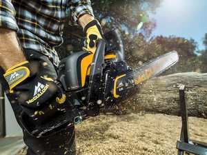 McCulloch CS50S Petrol Chainsaw in use.