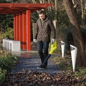 Ryobi OBL1820S ONE+ Cordless Blower in use.