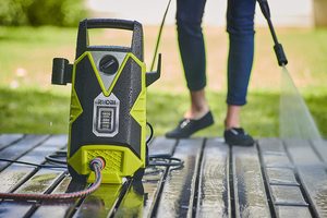 Close up view of the Ryobi RPW110B Pressure Washer.