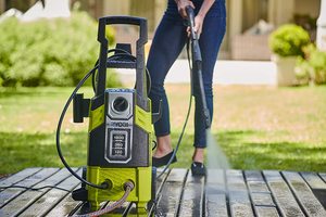 Close up view of the Ryobi RPW120B Pressure Washer.