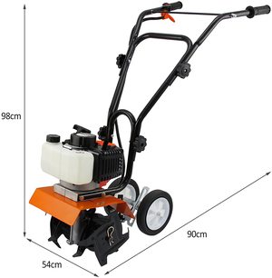 T-Mech 52cc Garden Tiller's dimensions.