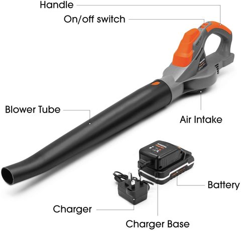 Main view of the Terratek Cordless Leaf Blower.