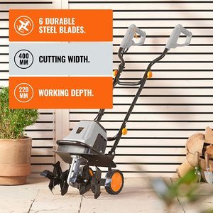 VonHaus 1400W Electric Tiller's features.