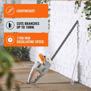 VonHaus 550W Electric Hedge Trimmer's features.