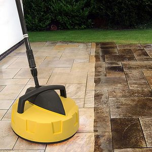 Wilks-USA RX525 High Powered Pressure Washer's surface cleaner in use.